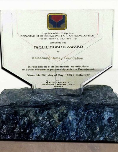 May 29, 1995 - Paglilingkod Award