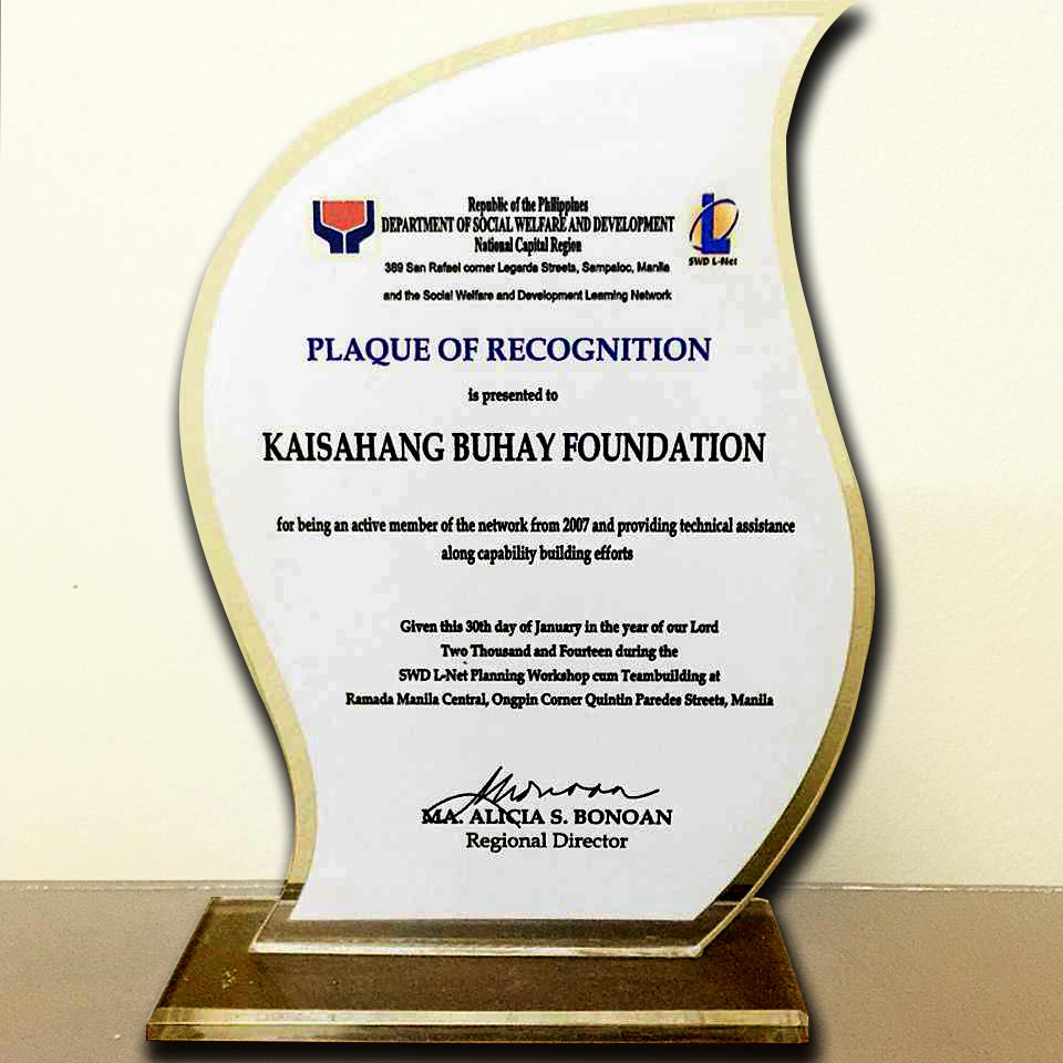 Awards Recognition Kaisahang Buhay Foundation Inc 