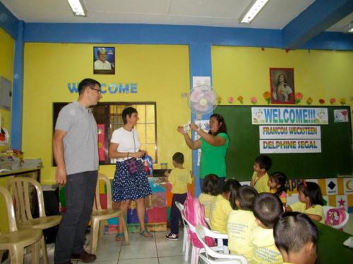 Day Care class with a visitor