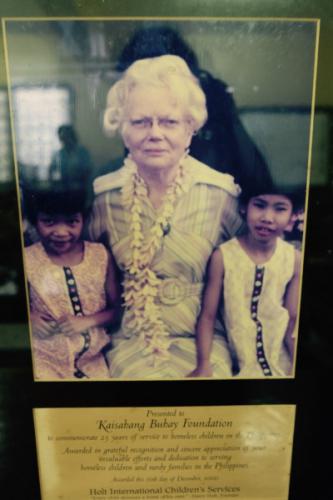 Grandma Bertha Holt, co-founder of Holt International, set up Family & Child Services of the Phils. in 1976 which later was renamed Kaisahang Buhay Foundation Inc.