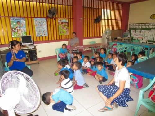 Day Care class with a visitor