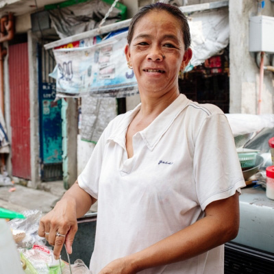 One of KBF's mother beneficiaries of the Family and Community Outreach Service.