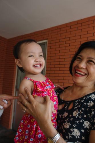 Bonding moment - foster child and foster mom.