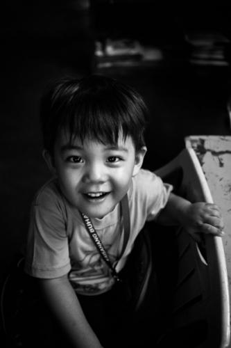 Happiness at the day care center as seen in the eyes of this child